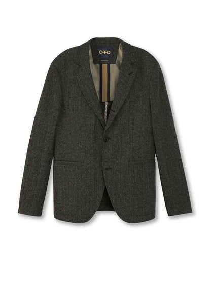 Herringbone Single-Breasted Jacket-0