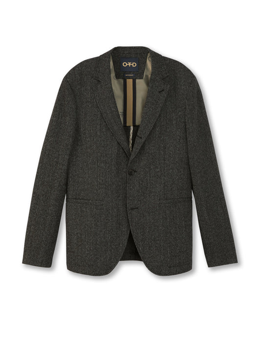 Herringbone Single-Breasted Jacket-0