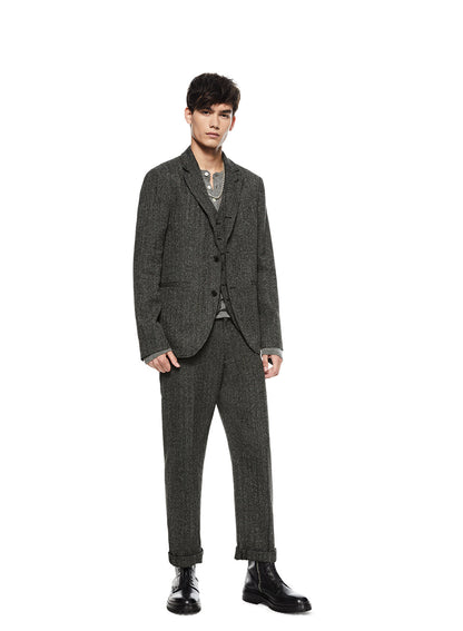 Herringbone Single-Breasted Jacket-4