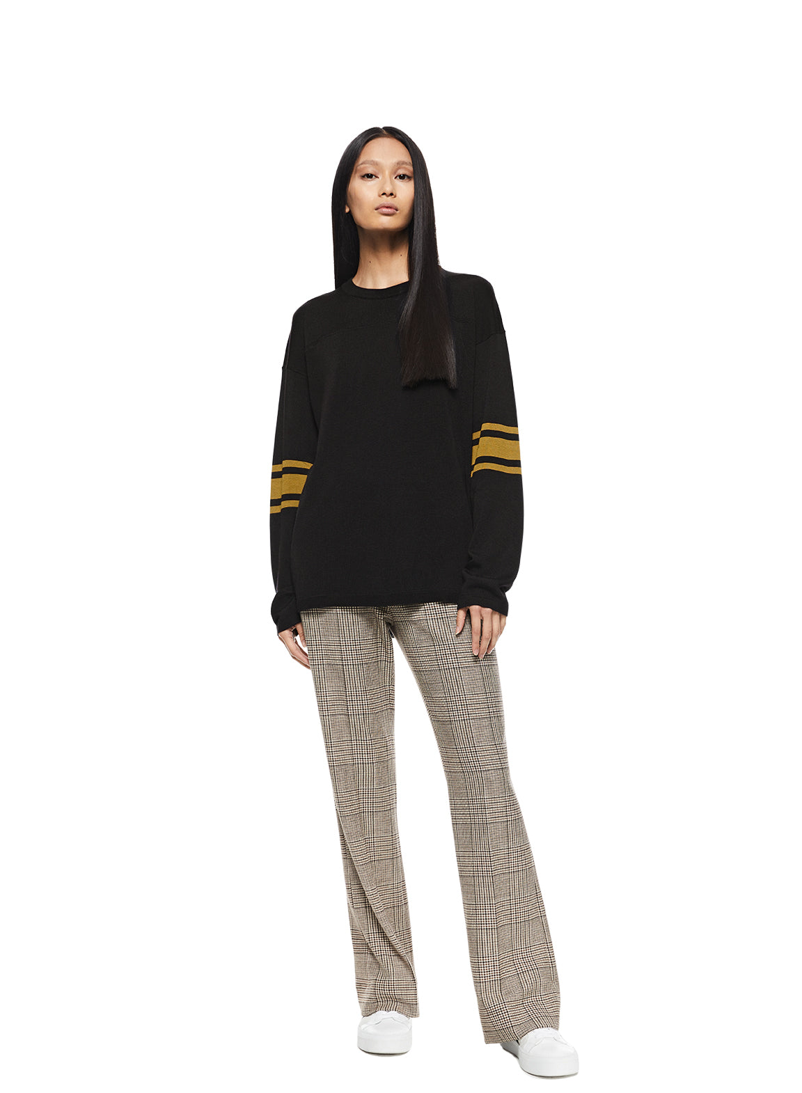 Sleeve-Stripe Crewneck Sweater-4