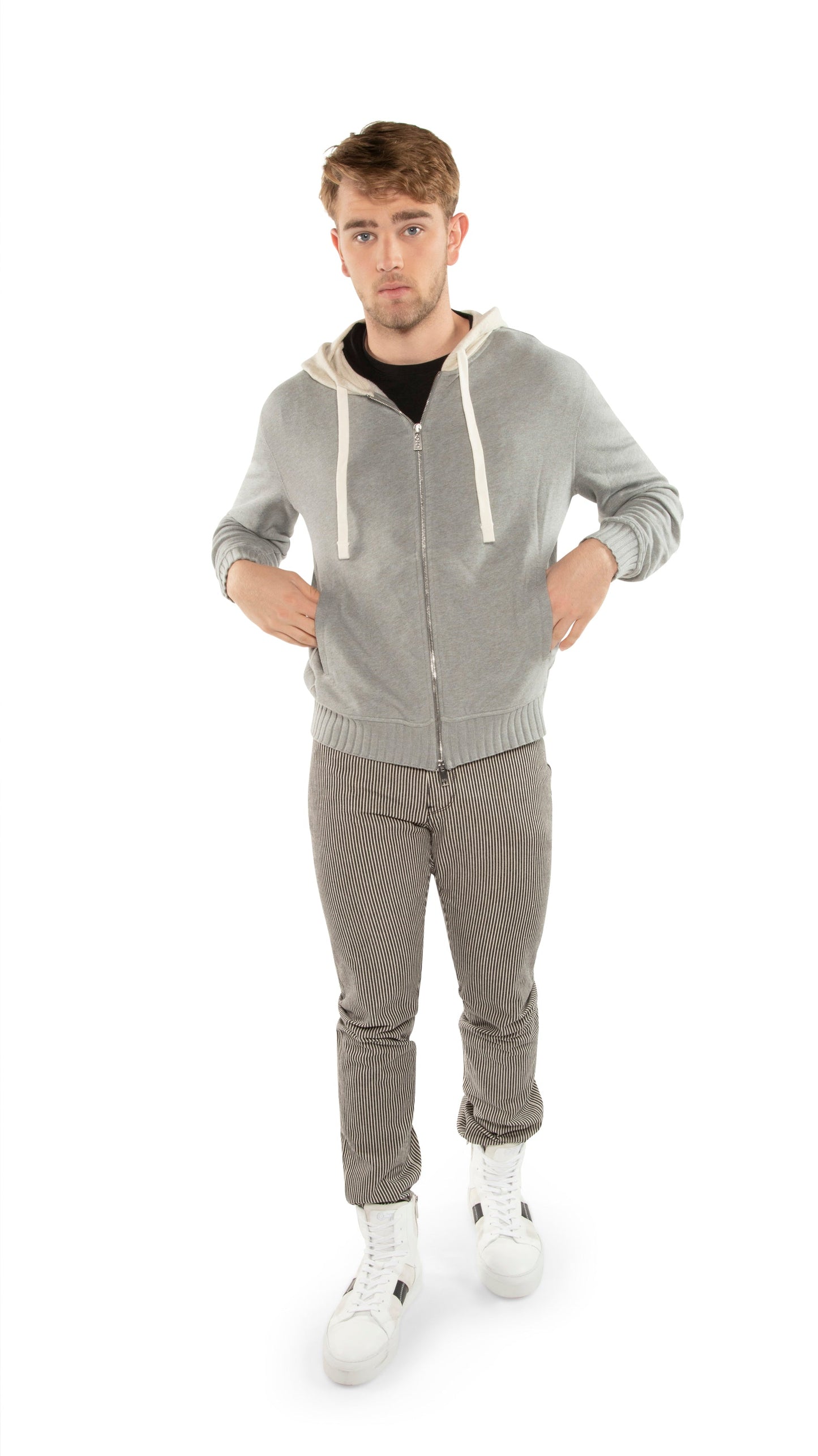 Hi-Top Zip Sneaker (White)-3