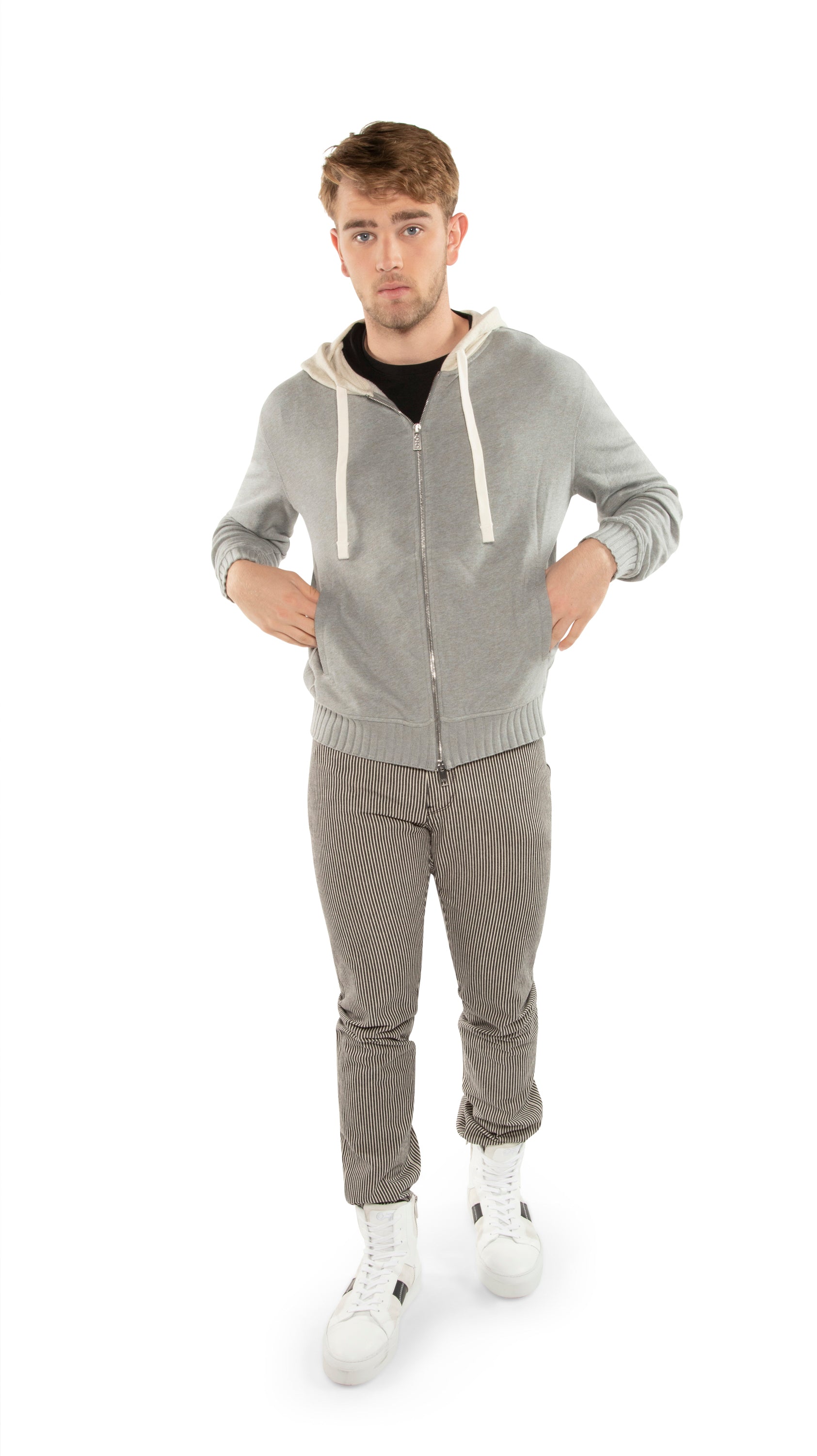 Hi-Top Zip Sneaker (White)-3