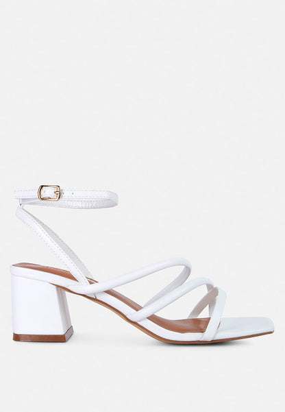 Right Pose Faux Leather Block Heel Sandals-9