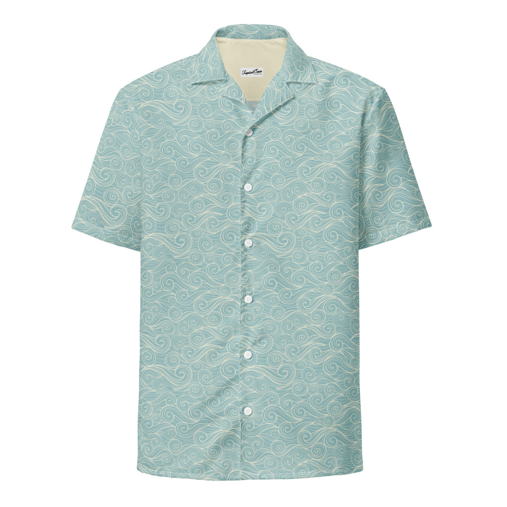 Salty Swirls Button Down Hawaiian Shirt-0