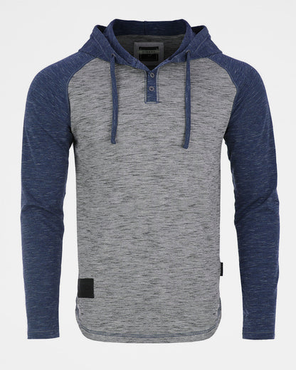 Long Sleeve Athletic Casual Hooded Henley Shirt-1