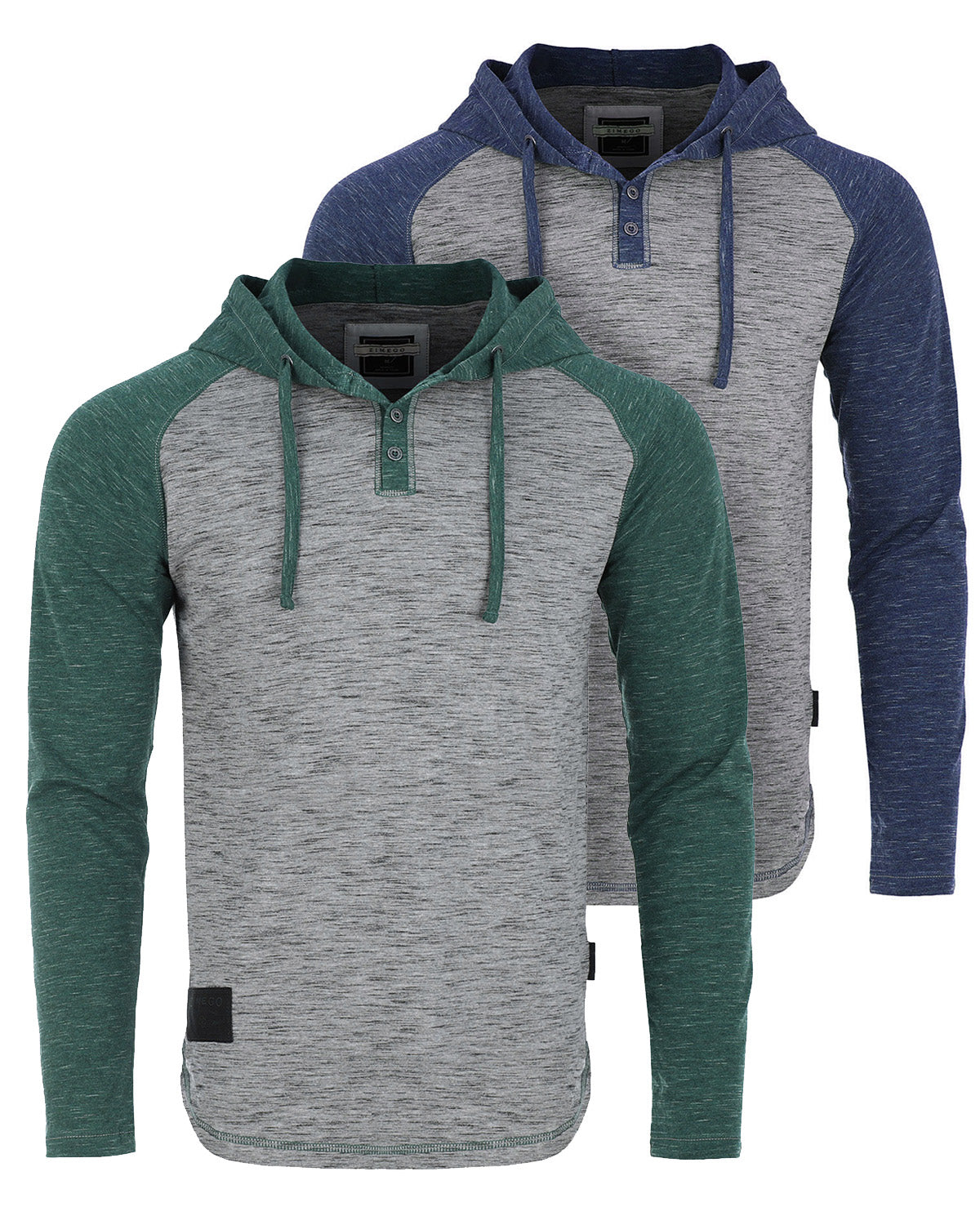 Long Sleeve Athletic Casual Hooded Henley Shirt-0