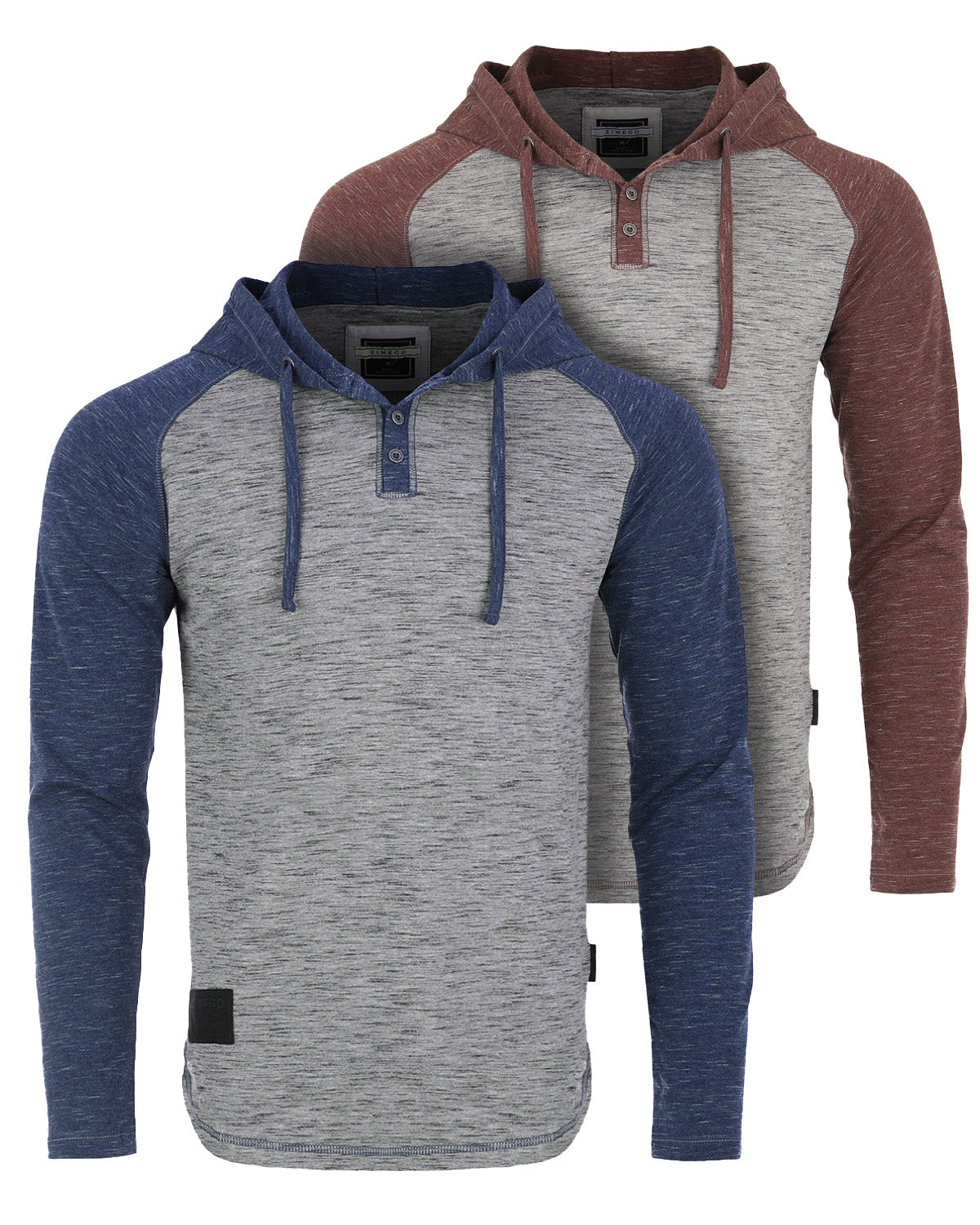 Long Sleeve Athletic Casual Hooded Henley Shirt-4