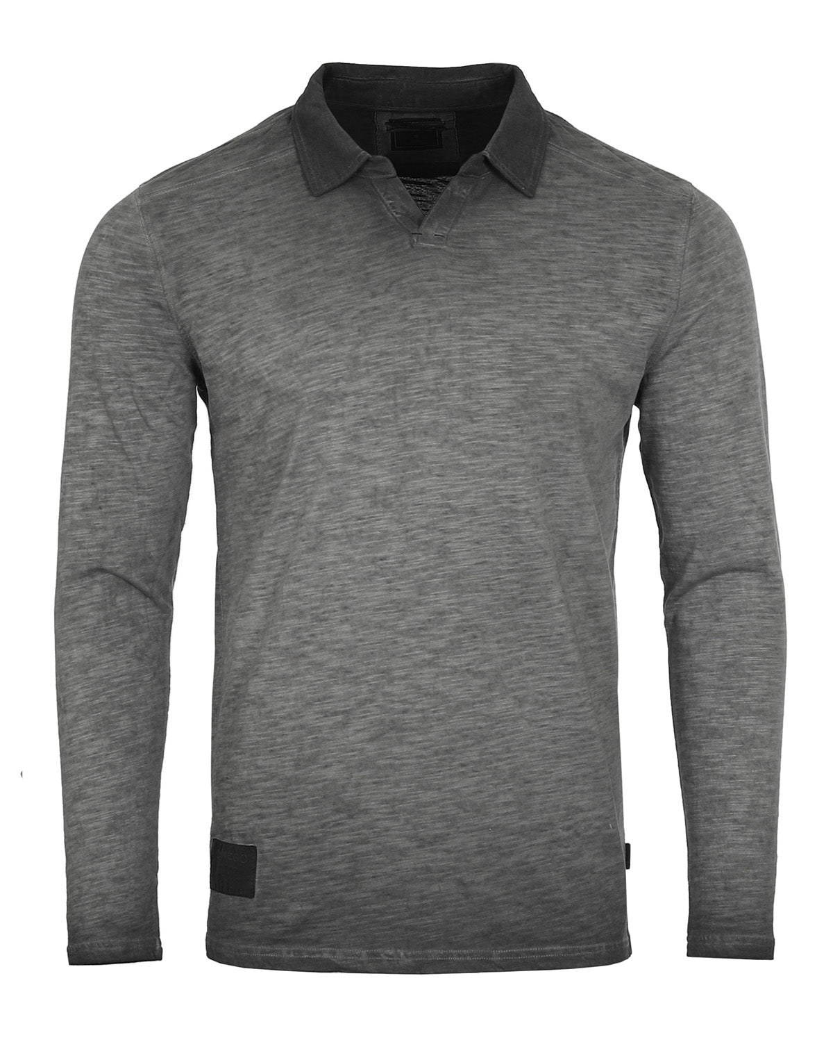 ZIMEGO Mens Long Sleeve Vintage V-Neck Henley Polo T-Shirt-2