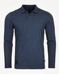 Long Sleeve Vintage Wash Henley Neck Polo Shirt-1
