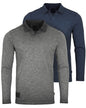 Long Sleeve Vintage Wash Henley Neck Polo Shirt-0