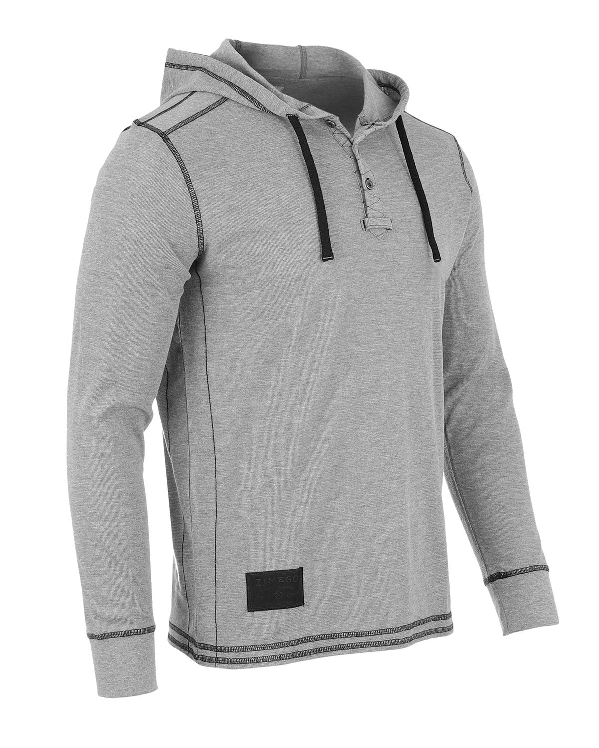Vintage Thermal Long Sleeve Lightweight Fashion Hooded Henley-4