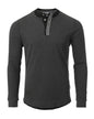 ZIMEGO Men's Vintage Burnout Garment Wash Long Sleeve Lightweight Thermal Henley-2
