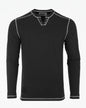 ZIMEGO Men's Vintage Long Sleeve Notch V-Neck Henley Casual Shirt-4