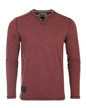 ZIMEGO Men's Vintage Long Sleeve Notch V-Neck Henley Casual Shirt-2