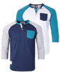 Contrast 3/4 Sleeve Stretch Casual Baseball Button Henley Shirts Bundle Set-1