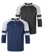 Color Block 3/4 Sleeve Stretch Casual Baseball Button Henley Shirts Bundle Set-2