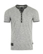 Short Sleeve Y Neck Henley Button T-Shirts-4