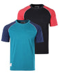 Mens Short Sleeve Raglan Tee - Color Block Retro Casual T-Shirt-6