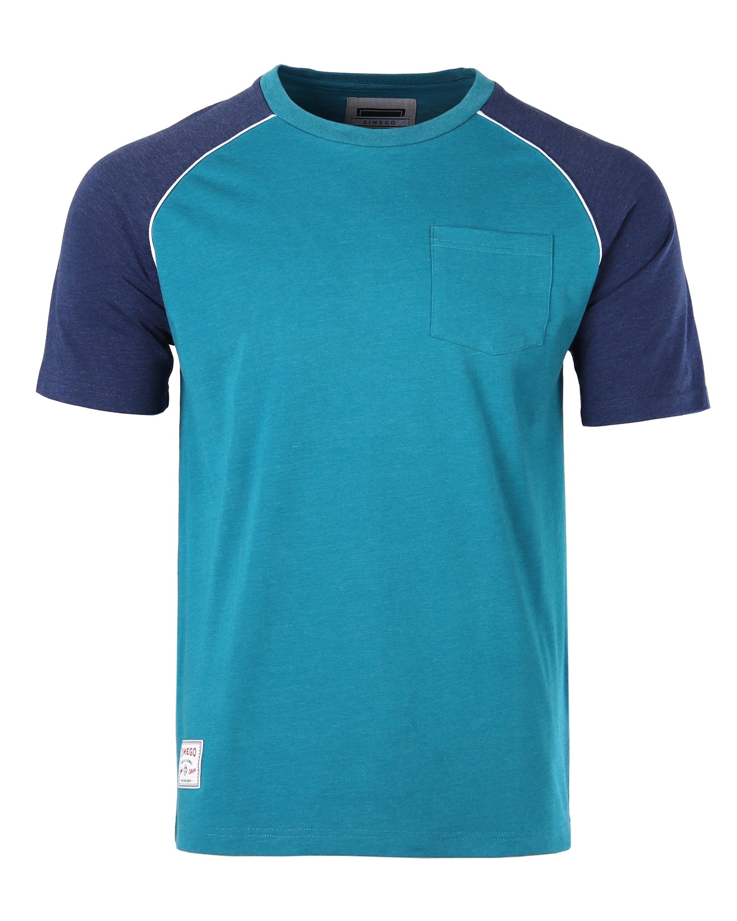 Mens Short Sleeve Raglan Tee - Color Block Retro Casual T-Shirt-5