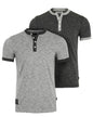 Short Sleeve Contrast Casual Ringer Henley T-Shirt-0