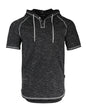 ZIMEGO Short Sleeve Raglan Henley Hoodie Round Bottom Semi Longline T-Shirt-1