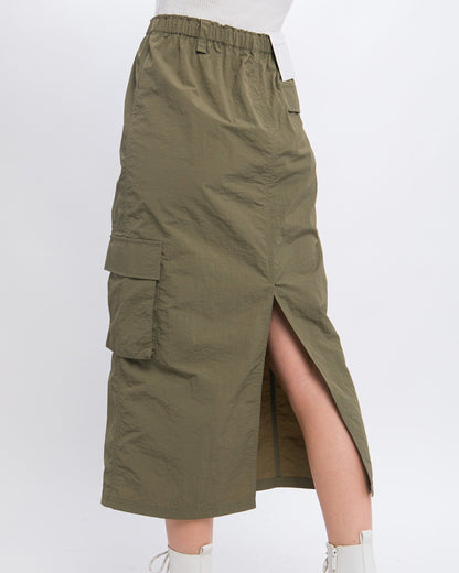 SIDE POCKET CARGO SKIRT-1