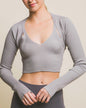 Knit Sweater Cardigan and Crop Tank Top Set-0