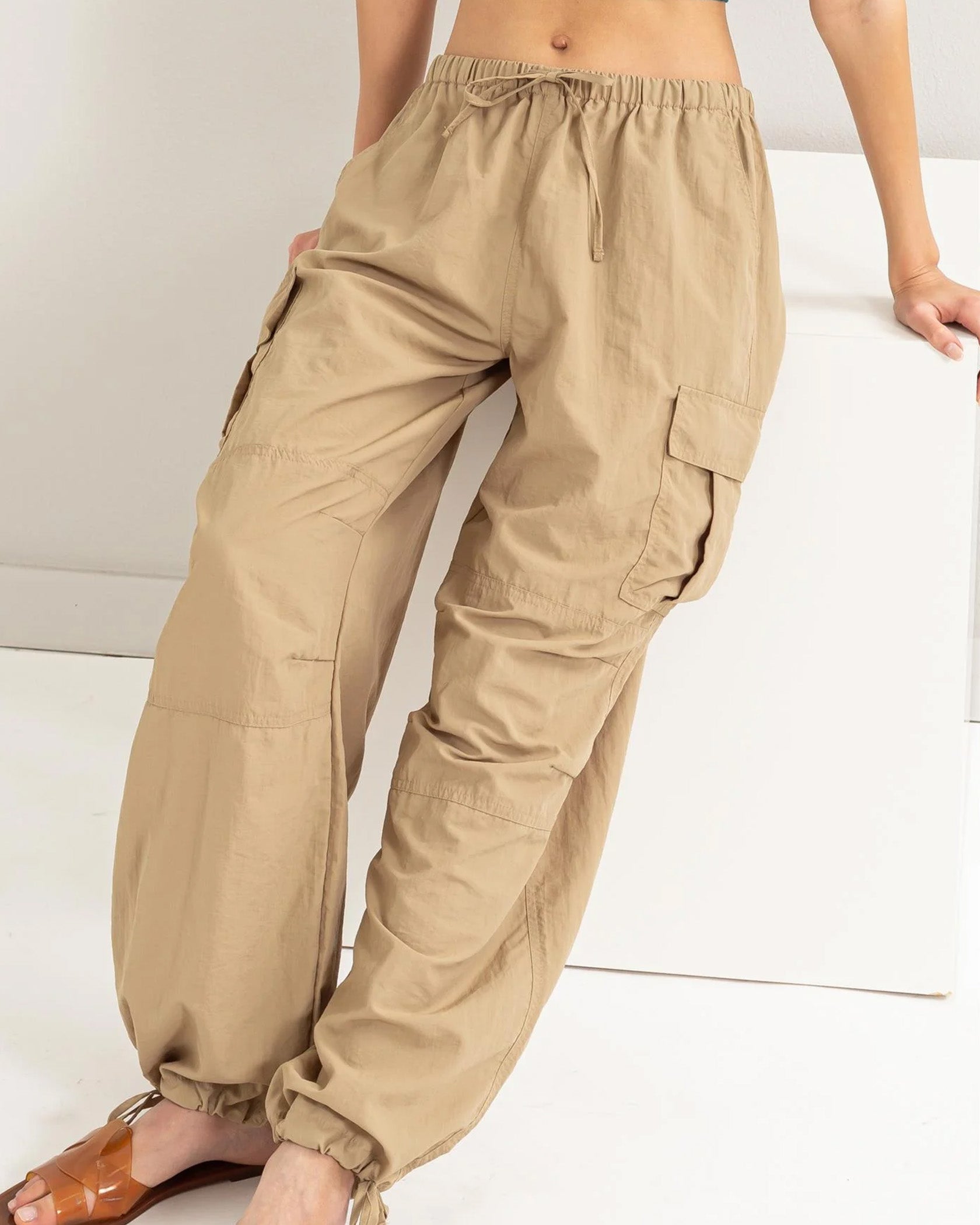 MID RISE PARACHUTE CARGO PANTS-2