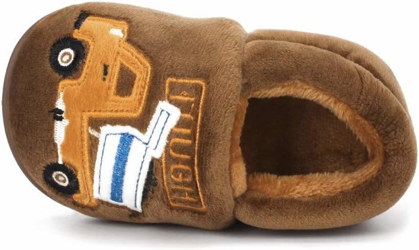 Girls Cute Cartoon Slippers with Memory Foam Kids Plush Warm Winter House Shoes