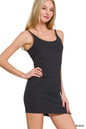 Zenana Ponte Spaghetti Strap Bodycon Mini Dress-5