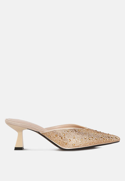 Aldora Rhinestones Embellished Satin Mules-6