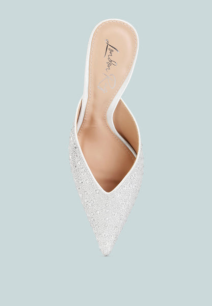 Aldora Rhinestones Embellished Satin Mules-4