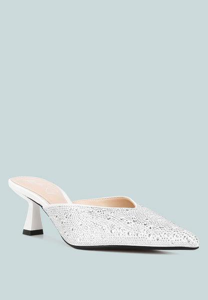 Aldora Rhinestones Embellished Satin Mules-2