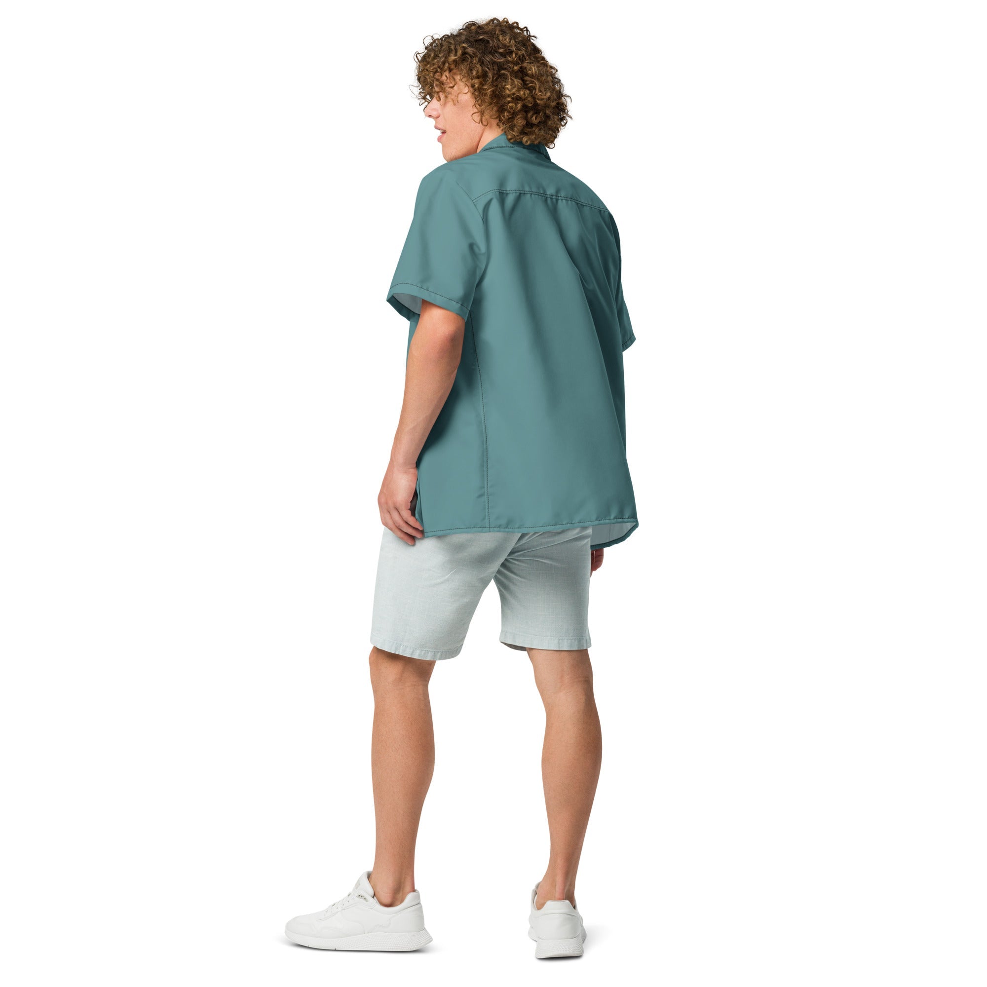 Labelless Ocean Green Button Down Camp Shirt-3