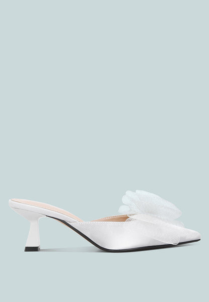 Asma Organza Bow Embellished Satin Mules-6