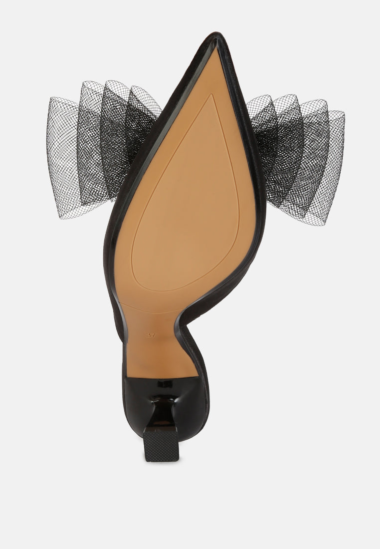 Asma Organza Bow Embellished Satin Mules-4