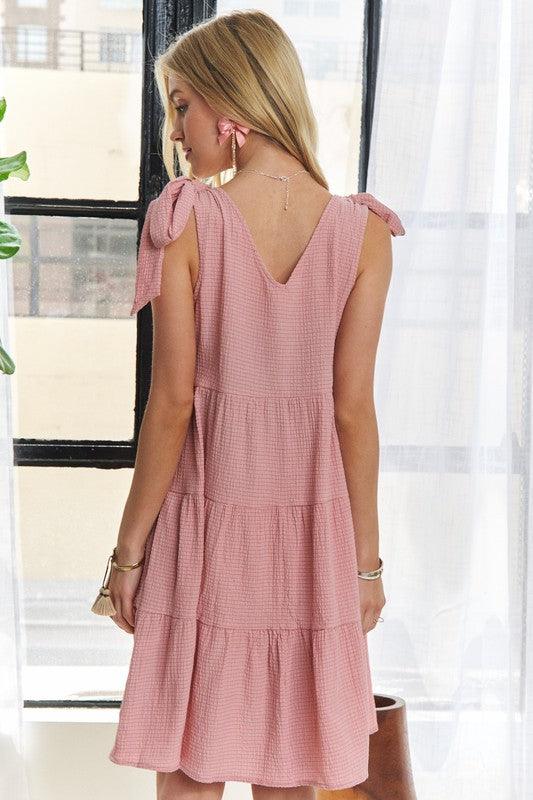 ADORA V-Neck Tie Shoulder Dress-2