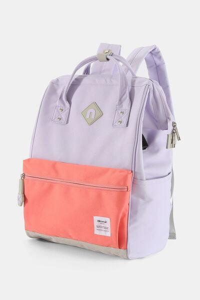 Himawari Contrast Waterproof Backpack Bag with External USB Port-7