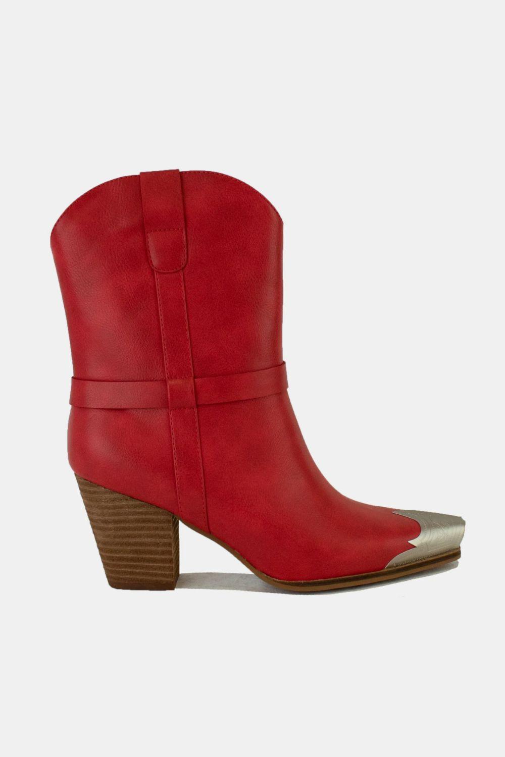 Mayfair Faux Leather Metal Toe Ankle Boots-0