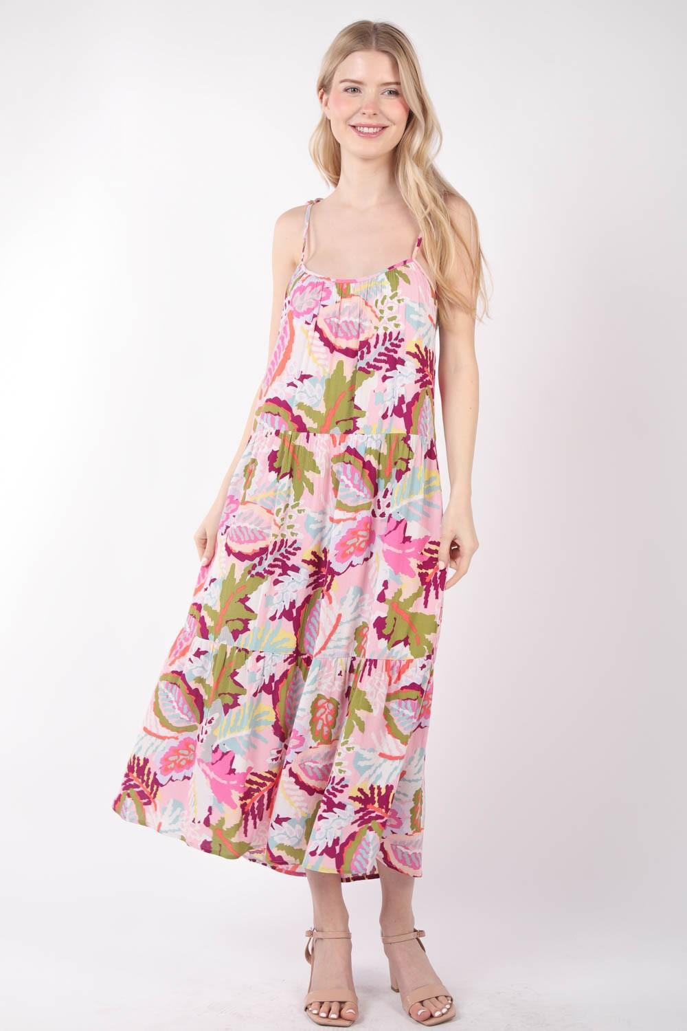 VERY J Tropical Printed Cami Midi Dress-0