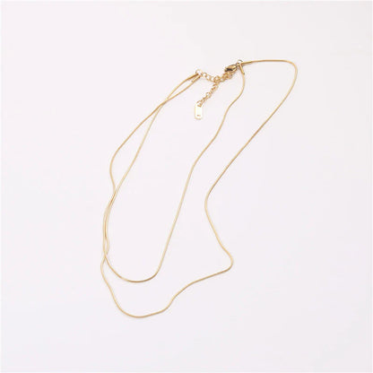 18K Gold Plated Double-Row Snake Chain Necklace