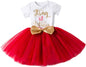 Baby Girls Newborn It'S My 1St/2Nd Birthday Cake Smash Shinny Printed Sequin Bow Tutu Princess Dress