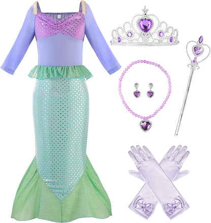 Little Girls Dress Sequins Mermaid Costume