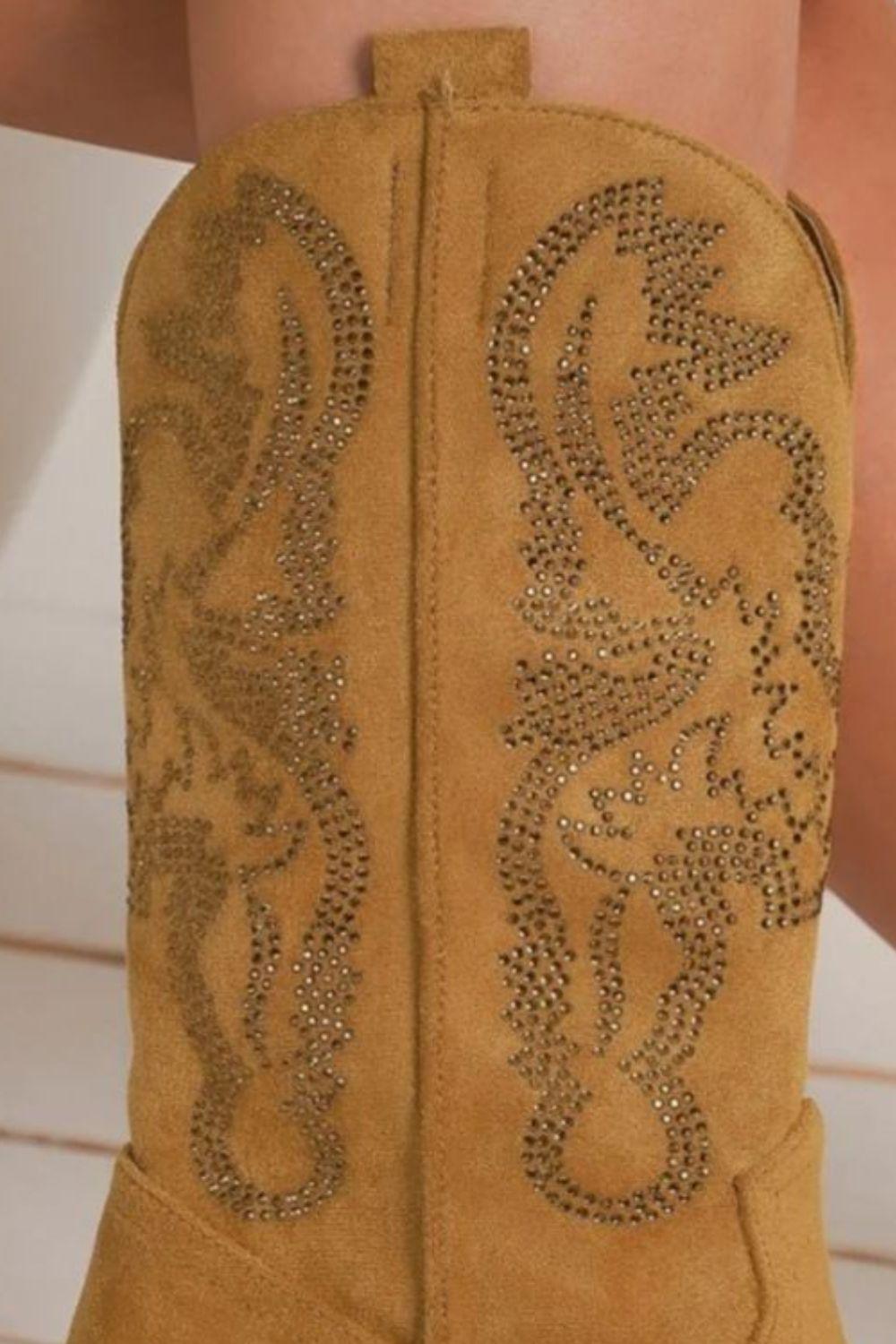 Mayfair Rhinestone Detail Point Toe Boots-2