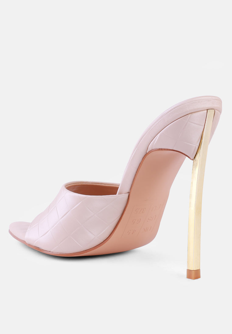 Bottoms Up Strappy Slip On Stiletto Heels-2