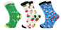 3 Pairs Colorful Fun Crazy Crew Dress Socks – Soft Cotton Blend, Novelty Pattern Socks for Men & Women