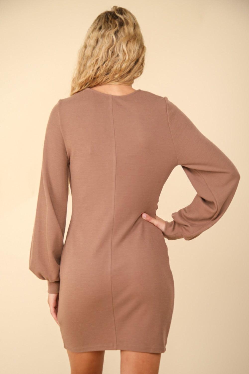 VERY J Ruched Detail Bodycon Mini Dress-1