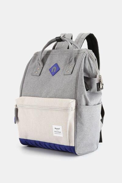 Himawari Contrast Waterproof Backpack Bag with External USB Port-6