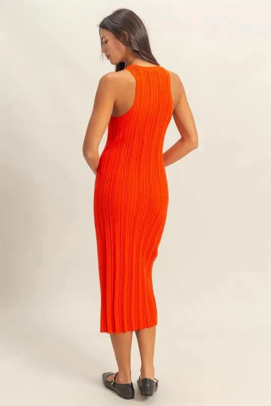 HYFVE Round Neck Bodycon Ribbed Knit Dress-2