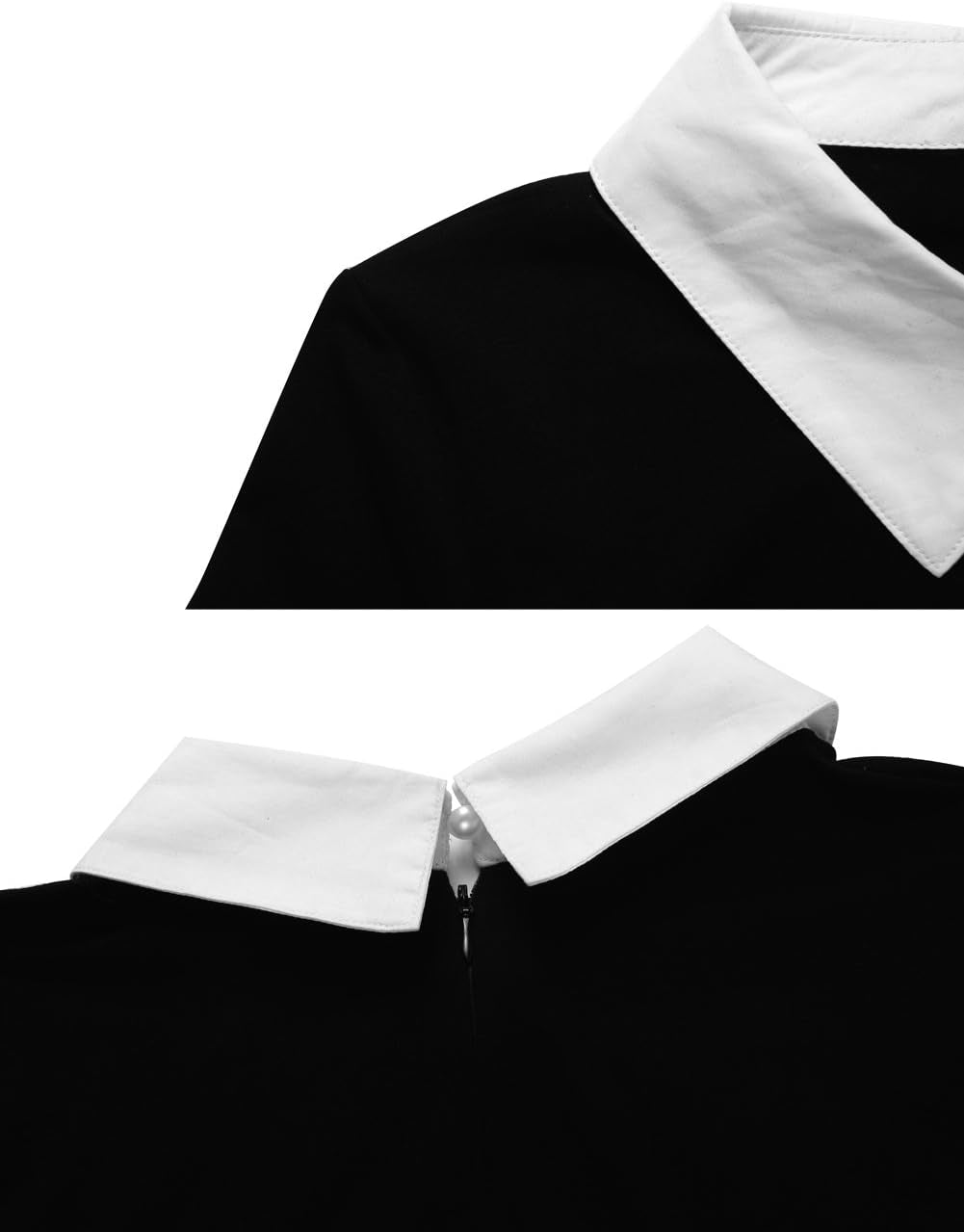 Women'S Long Sleeve Fall Dresses 2025 Casual Peter Pan Collar a Line Fit and Flare Skater Goth Dress